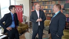 From left, Stephen Rushmore (global CEO and president of HVS), James Vos (Democratic Alliance shadow minister of tourism) and Tim Smith (managing partner HVS South Africa).