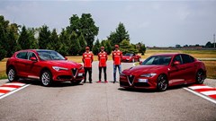 Ferrari racing drivers give Alfa Romeo Giulia Quadrifoglio a go