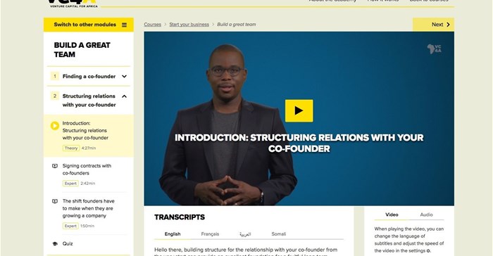 Free mentorship and training for Africa's entrepreneurs