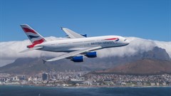 British Airways A380 over Cape Town