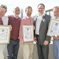 Jeremy Borg (Painted Wolf Wines), Beyers Truter (Pinotage Association), Andre Scriven (Rooiberg), Johan van der Watt (Absa), Eric Saayman (Riebeek Cellars)