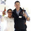 Vaughan Croeser, brand director, Castle Lager; Andrea Quaye, vice president of marketing Africa and Ricardo Tadeu, AB InBev president Africa.