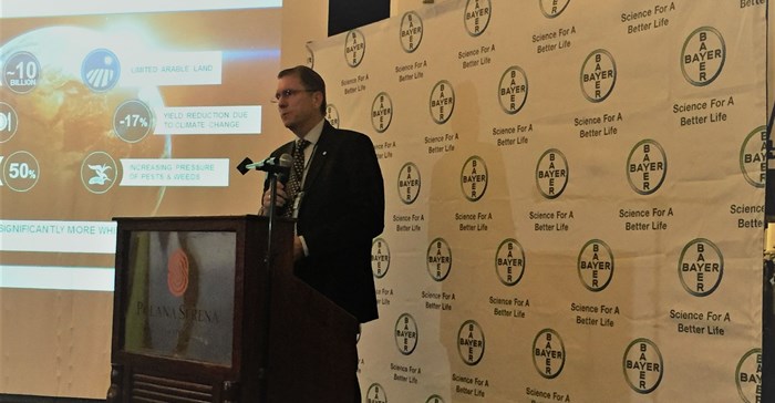 Dr Klaus Eckstein, CEO and Country Divisional Head of the Crop Science Division for Bayer Southern Africa at the opening of the Mozambique office