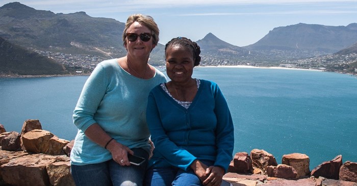 PH Clinic specialist nurse, Helen Williams with patient, Bridget Nkonyeni