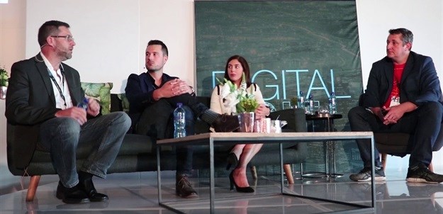 (From left) Gustav Goosen, Head of The SpaceStation; Jaco Lintvelt, MD Amnet SSA and iProspect SA, Dentsu Aegis Network; Dina Amin, Head of Publisher Partnerships at Google MENA, and panel moderator Brett StClair, CEO of Siatik.