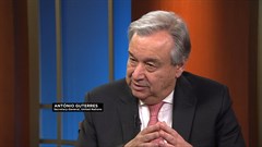UN chief António Guterres being interviewed by Africanews this week.