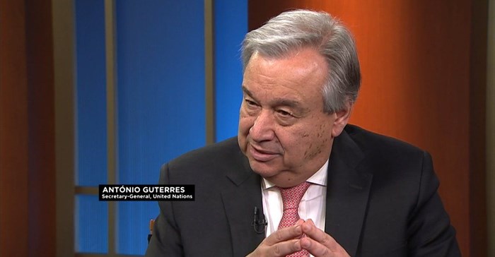 UN chief António Guterres being interviewed by Africanews this week.