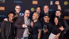 Reddy with team Grid, celebrating their Grand Prix at Loeries 2017.