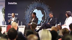 Deloitte panel at Africa Outlook 2018: (L-R) Hardy Pemhiwa, Sola David-Borha, MD Ramesh, and Sabine Dall’Omo.
