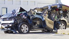 Totalled SUV automobile after drunk driving accident. © Jonathan Weiss via