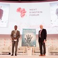 (L to R): Thierry Zomahoun, president and CEO of AIMS, and founder and chair of NEF, Elsevier CEO, Ron Mobed.