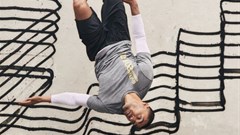 H&M’s New Routine sportswear campaign featuring graffiti artist Revok’s unauthorised artwork in the background. © H&M