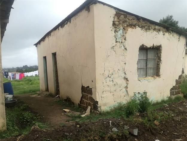 Residents of Mevana in Lusikisiki complain that their houses have been damaged by heavy machinery used in the construction of the access roads. Photo: Thembela Ntongana