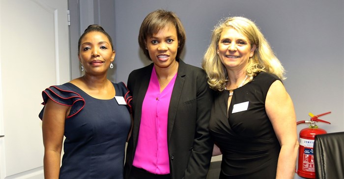 Queen Mjwara, KZN chairperson of the Women’s Property Network with Boni Mchunu, East Coast Radio GM, and Eileen Sammons of Evolve Furniture and Fitout - sponsor of the regional event.