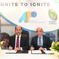 (L-R)- Nicolas Pompigne-Mognard, founder and CEO of APO Group and Abdelaziz Bougja, chairman of World Rugby’s African association.