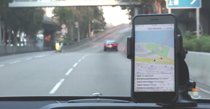 The Angle Difference Method in use on the road (Credit: University of Hong Kong)