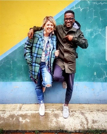 Elbré Kitshoff, marketing manager at H&M with Mthunzi Plaatjie.