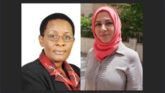 Barbara Kaija, group editor-in-chief of New Vision Press and Publishing Company and Noura al Hourani, lead Arabic editor at Syria Direct.