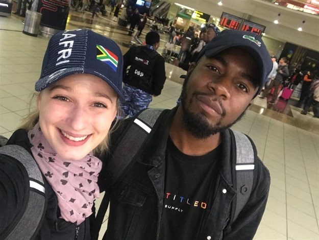 Publicis Johannesburg's Kaylee Germann and Prince Zwane, leaving for Cannes to take part in the global Young Lions film challege.