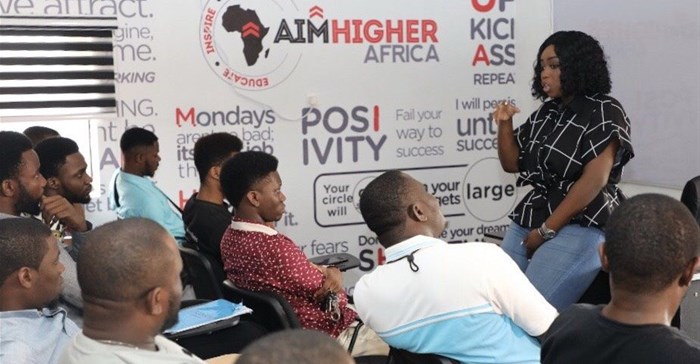 Peace Hyde opens the AHA Skills Acquisition Centre in Lagos. Image supplied.