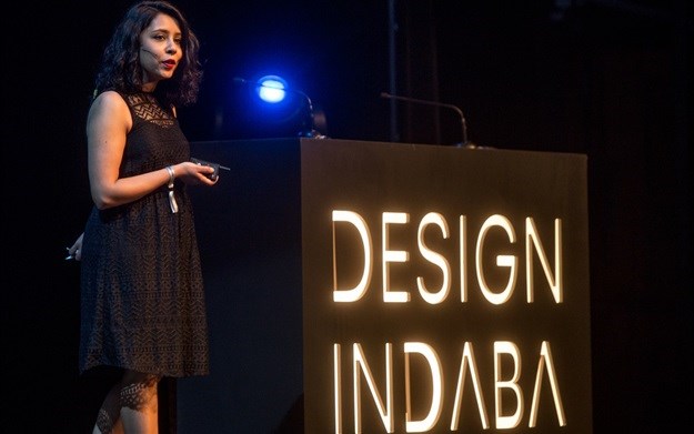 Design researcher, Shaakira Jassat, speaking at the 2018 Design Indaba. © Design Indaba.