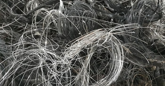 Clean steel ready to be exported from the Mathe Group truck tyre recycling plant.