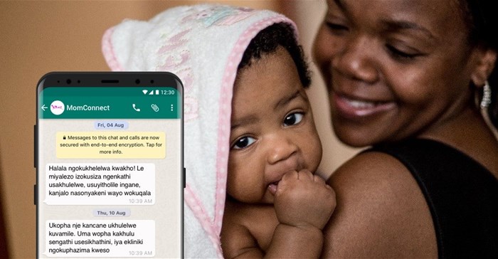 Health messaging service, MomConnect