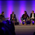 Ferial Haffajee, Ann Crotty, Mzwanele Manyi, Steven Nathan on the panel at #10XDMGathering. © .