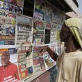 A newsstand in Ghana's capital, Accra, in 2016. Attackers abducted and beat a reporter for the Ghana News Agency on August 27 over his critical coverage of an opposition politician in Bawku. Credit: AP/Sunday Alamba/CPJ.