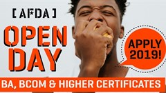 Thinking about studying at AFDA? Don't miss our open day 13 October 2018