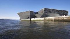 First detailed photos released for Kengo Kuma's cliff-inspired V&A Dundee Museum