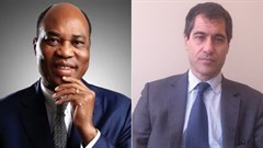 L-R: Christian Agossa, director general of the mortgage refinance institution, UEMOA, and Stefan Nallemtaby, director of the financial sector development department, African Development Bank