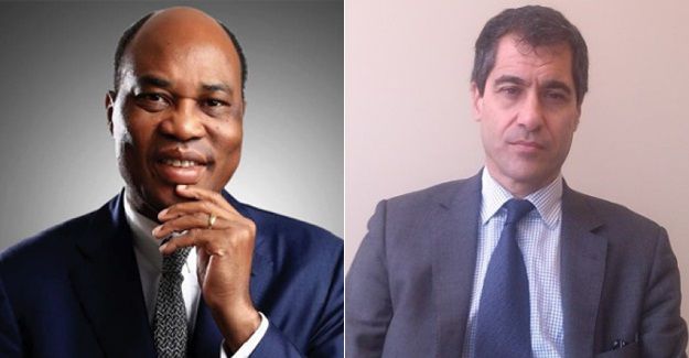 L-R: Christian Agossa, director general of the mortgage refinance institution, UEMOA, and Stefan Nallemtaby, director of the financial sector development department, African Development Bank