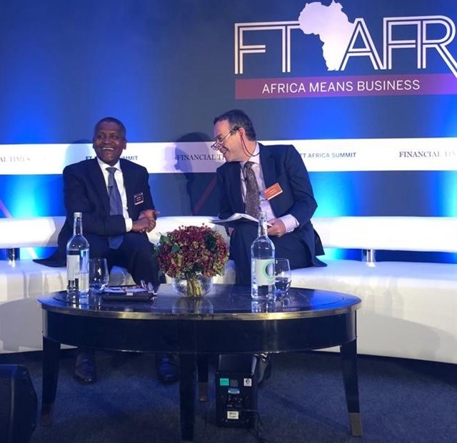 Aliko Dangote at the 5th annual Financial Times African Summit.