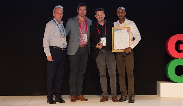 SACSC president Stephan Le Roux with this year's Spectrum Award winner.