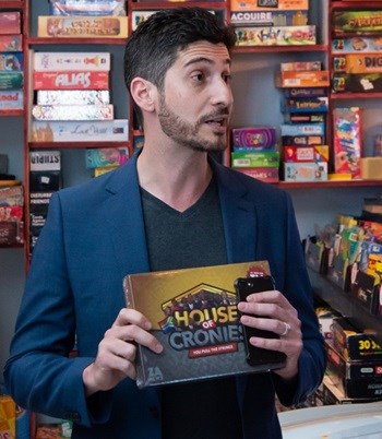 Pierre Cassuto speaking about House of Cronies at the launch last week.