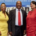 Tebogo Movundlela, CEO: Aurora WindPower, Thabane Zule director-general: Department of Energy and Brenda Martin, CEO: Sawea.