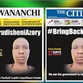 A screen shot from December 2017 displaying the front pages of Tanzanian newspapers Mwananchi and The Citizen, calling on the Tanzanian government to help find missing journalist Azory Gwanda.
