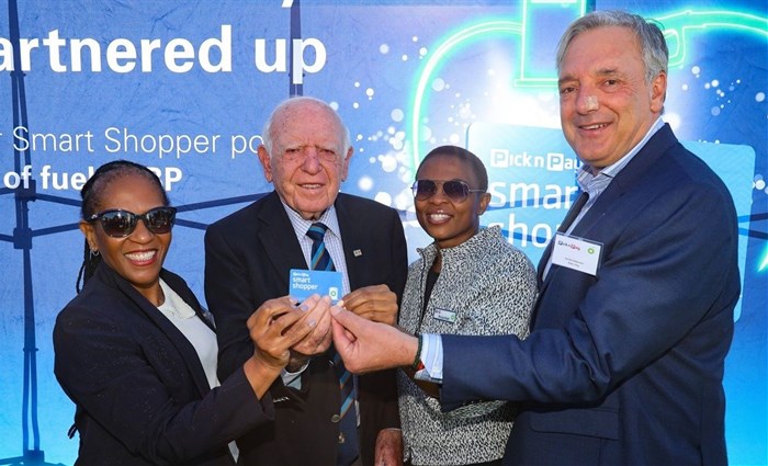 L to R: Thandi Orleyn (BPSA), Raymond Ackerman (Pick n Pay), Priscillah Mabelane (BPSA) and Gareth Ackerman (PnP)