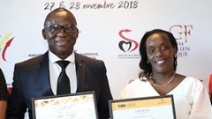 Minister of Health of Burkina Faso, Professor Nicolas Meda and Minister of Health of Rwanda, Dr Diane Gashumba