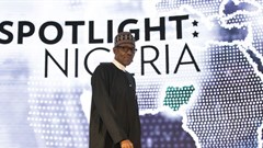 Nigeria’s President Muhammadu Buhari at the US-Africa Business Forum in New York in 2016. EPA/Drew Angerer