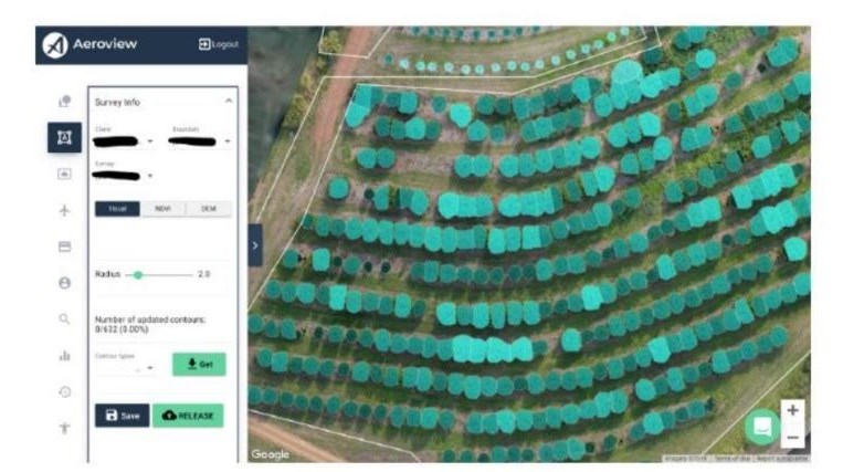 A screenshot of the annotation too for instance segmentation. This tool has evolved over time to enable annotators to label data efficiently and release results to models,
