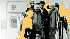 Artist’s name: Babak Sarbaz (pseudonym)
Title: Clergies’ Revolution
Dimensions: 100 x 75 cm
Editor’s note: This submission is a graphic manipulation of an image of Ayatollah Khomeini’s return to Iran in 1979