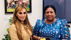 Dr Rasha Kelej, CEO of Merck Foundation with first lady of Ghana, Rebecca Akufo-Addo. Image supplied by APO.