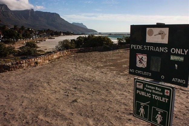 The wastewater treatment plant at Camps Bay pumps over two million litres of raw sewage out to sea every day. While faecal contamination rarely reaches the beach, it does happen, and the City is not telling us when, or how often. Photo: Steve Kretzmann/WCN