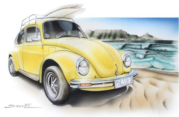 Surf Bug - 50 x 70cm – watercolour and airbrush on paper