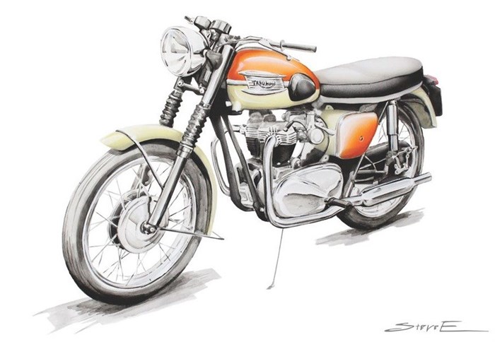 Triumph Bonneville - 50 cm x70 cm - water colour on paper
