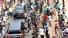 Nigerians celebrate the announcement of Muhammadu Buhari’s victory. But can he deliver jobs this time round? EPA/Stringer