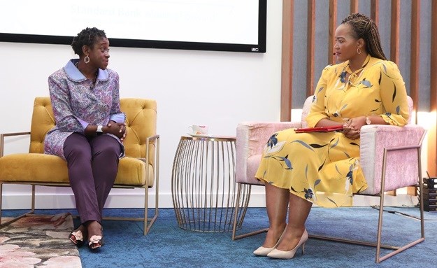 Disebo Moephuli, head of corporate and investment banking at Standard Bank with host Cathy Mohlahlana