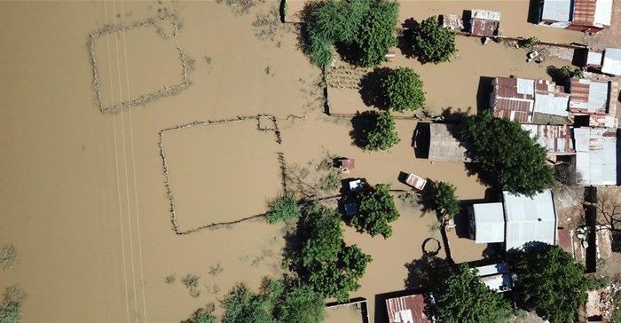 Aerial view of Tengani, Nsanje, Malawi, affected by floods due to the incessant rains from March 5 to March 9, 2019.